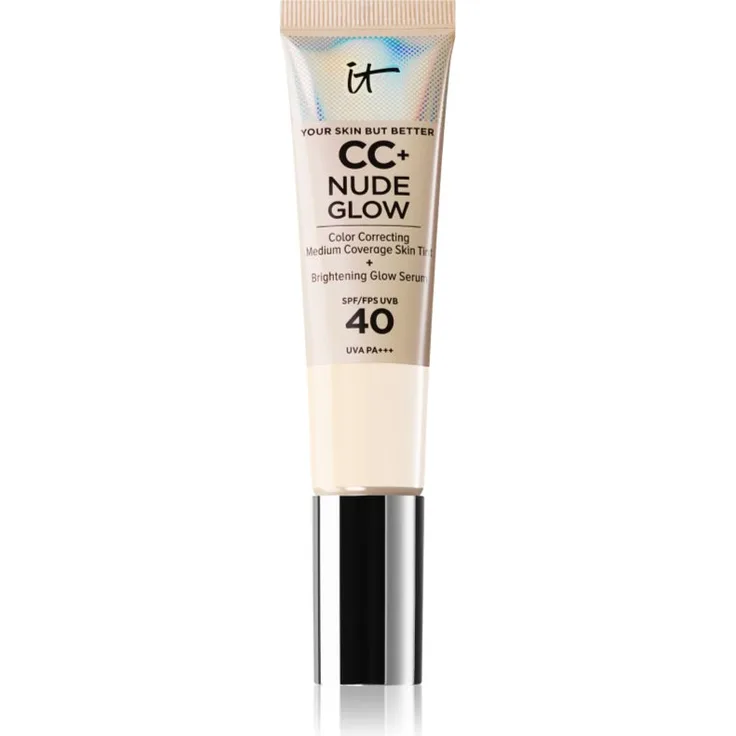 IT Cosmetics Your Skin But Better CC + Nude Glow CC Cream, getönte Tagescreme mit SPF 40 zur Verjüngung der Gesichtshaut, Fair Porcelain, 32 ml