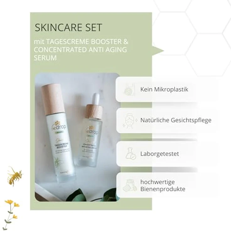 bedrop Concentrated Anti Aging Serum mit Bienengift & Gelée Royal hochdosiert - Reine Imker Qualität ohne Zusatzstoffe (3x 30 ml Sparset) – Bild 3