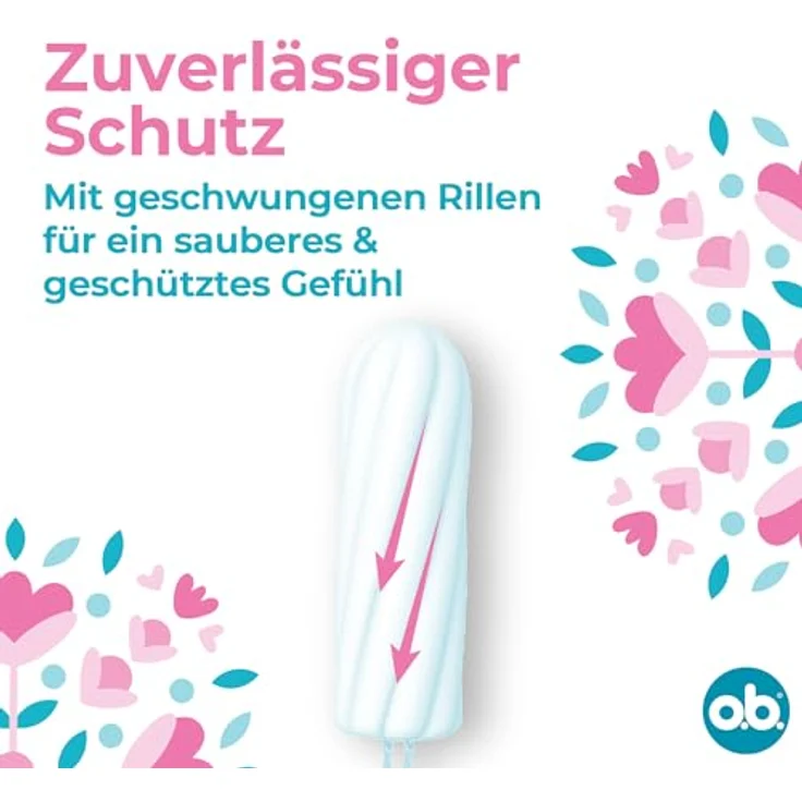 o.b. Original Super Plus Tampons, Gynäkologisch getesteter Tampon mit StayDry-Technologie für zuverlässigen Schutz bei sehr starker Menstruation, 16 Stück – Bild 2