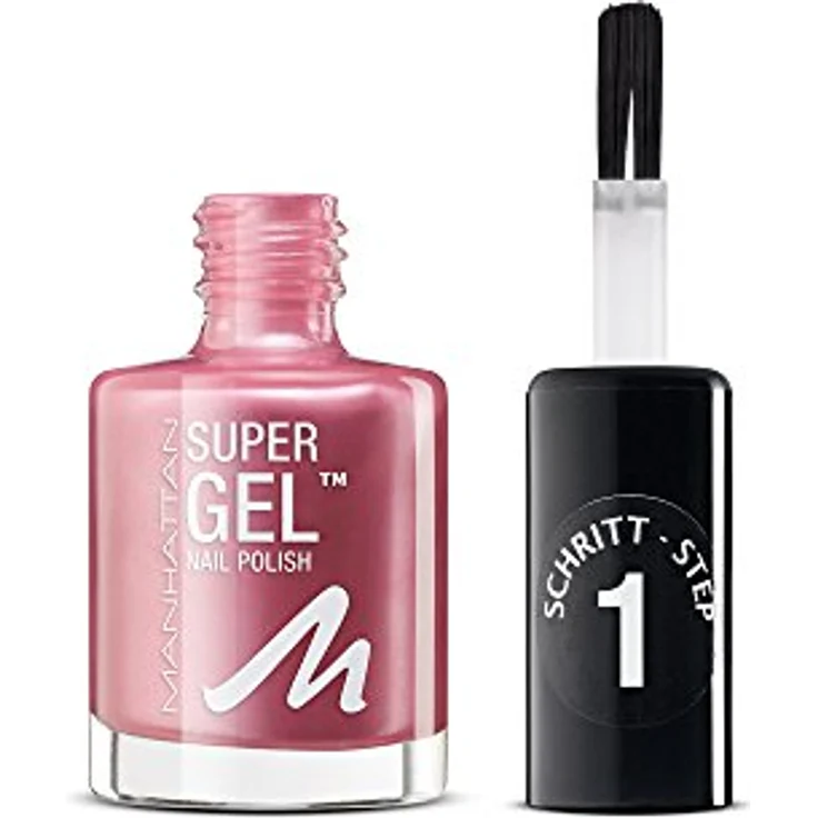 Manhattan Super Gel Nagellack – Gel Maniküre Effekt ganz ohne UV Licht – Roséfarbener Nail Polish mit bis zu 14 Tagen Halt – Farbe Pretty Rose 285 – 1 x 12ml – Bild 1