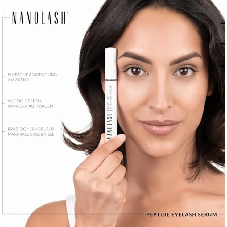Nanolash Wimpernserum 5 ml, Peptidbasiertes Serum für längere und dichtere Wimpern, hypoallergen und ohne Hormone – Bild 3