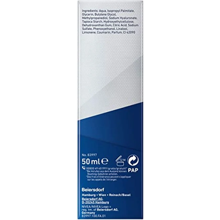 Nivea Men Hyaluron Hydro Feuchtigkeitsspendendes Gesichtsgel gegen Falten 50 ml für Männer – Bild 2