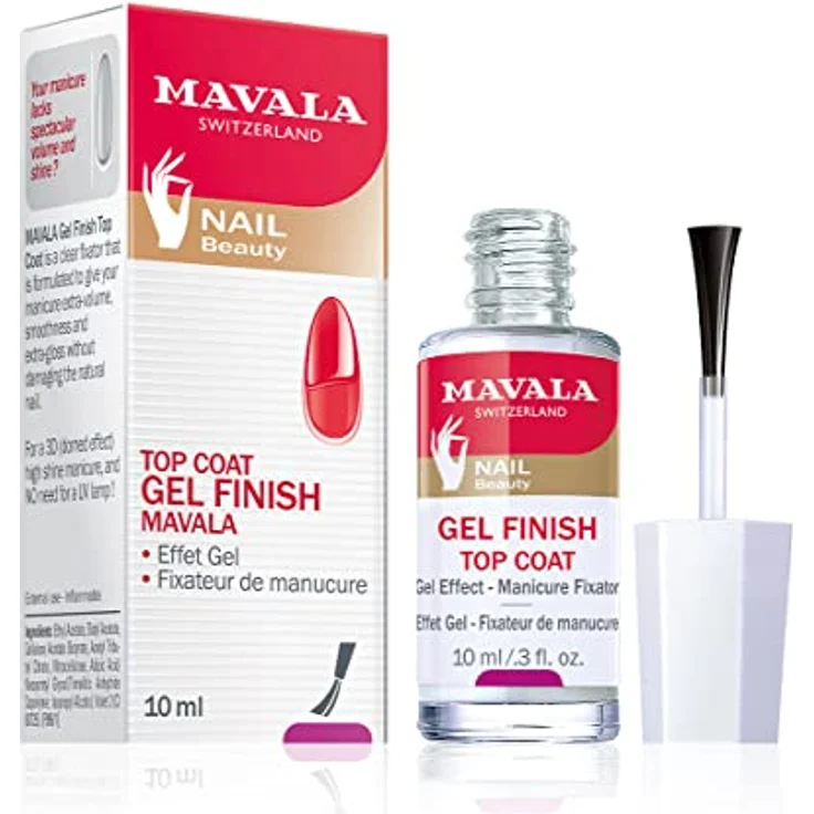 MAVALA Top Coat Gel Finish Nagellack, transparente Fixierungsschicht, 10 ml, hohe Haltbarkeit, verhindert Absplittern – Bild 1