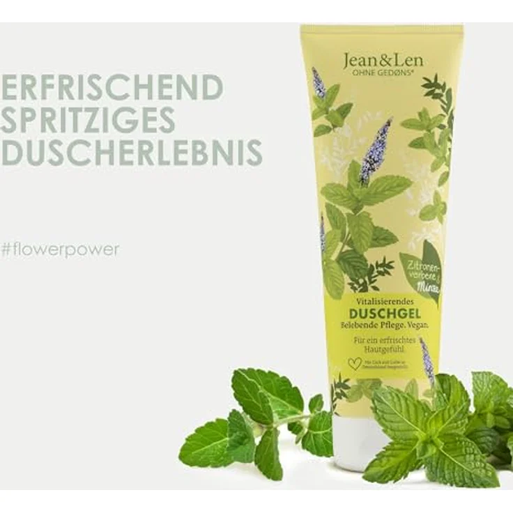 Jean & Len Vitalisierendes Duschgel Zitronenverbene & Minze, sanftes Reinigungserlebnis, vegan, 250 ml, ohne Mikroplastik & Mineralöl – Bild 3