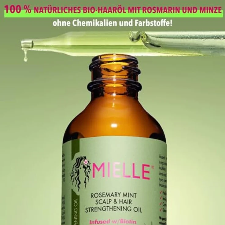 P-Beauty Rosmarin & Minze Haaröl für Haarwachstum - 59ml | Intensive Bio Haarpflege, Kopfhautpflege & Haarstärkung | Geeignet für empfindliche Kopfhaut & gefärbtes Haar | 3x59ml – Bild 4