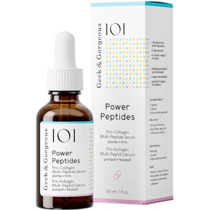 Geek & Gorgeous 101 Actives Serum Power Peptides, Anti-Aging Gesichtsserum mit Multi-Peptiden, hochwirksam gegen Falten, 30 ml – Bild 1