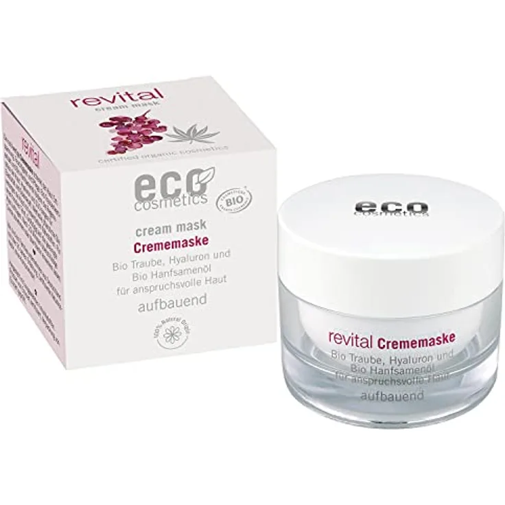 ECO revital Crememaske 50 ml mit Bio Traubenkernextrakt, Hyaluron und Bio Hanfsamenöl - Cosmos Organic - Preisvergleich