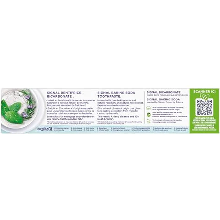 Signal Integral 8 Zahnpasta Nature Elements Bicarbonat, 75 ml - Natürliche Reinigung mit Backpulver und Mineralzink – Bild 2