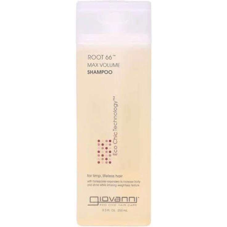 Giovanni Root 66 Max Volume Shampoo, 250ml, für feines Haar, sulfatfrei und vegan, mit Schachtelhalm-Extrakt – Bild 1