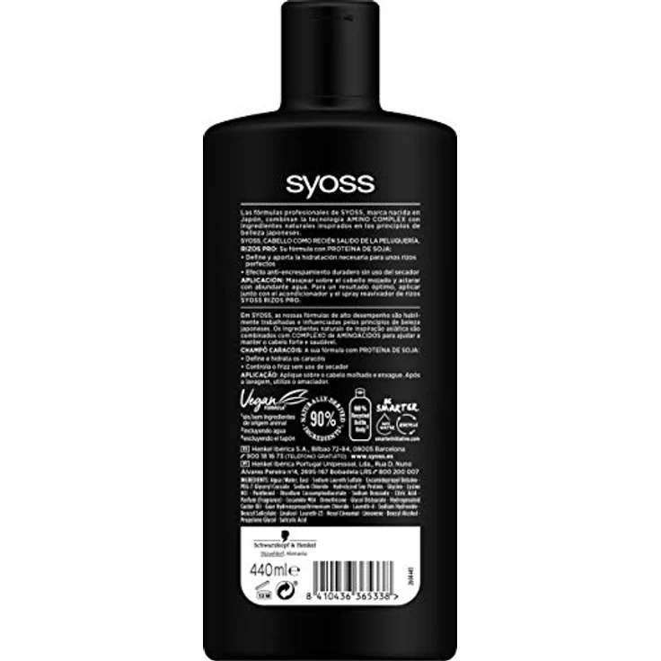 Syoss Champú Rizos Pro 440Ml Es/Pt, Multifunktionales abschlu-shampoo, schützt schuppen – Bild 2