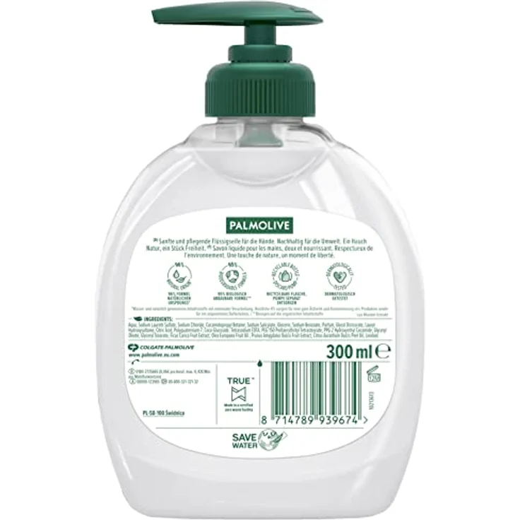 Palmolive Seife Naturals Olive & Milch 6x300ml - flüssige Handseife zur sanften Reinigung der Hände – Bild 3