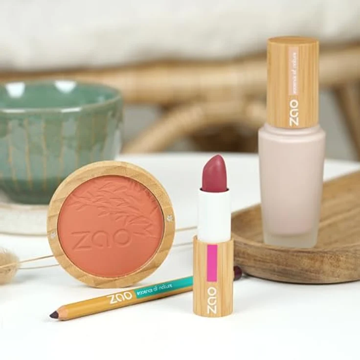 ZAO Bamboo Compact Blush 9 g, Rouge in Brown Pink für einen natürlichen Look – Bild 5