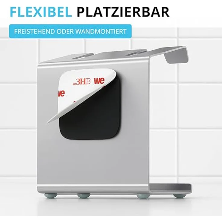 Wietre 4er Edelstahl Aufsteckbürsten-Halter mit Auffangschale, für Oral-B, Philips Sonicare, Waterpik, Fairywill – Bild 5