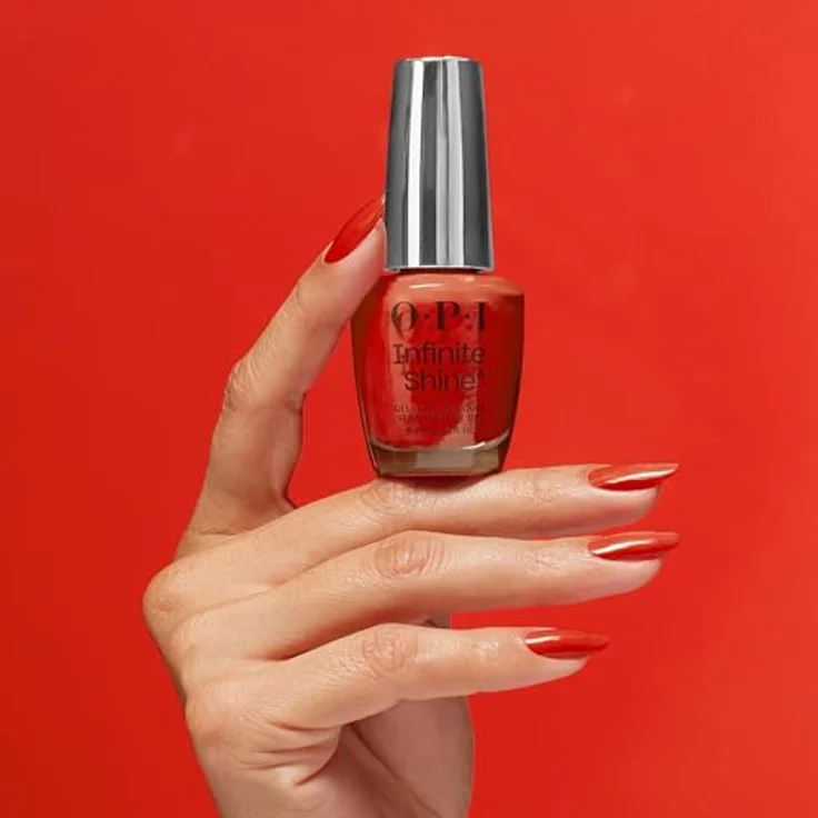 OPI Infinite Shine Nagellack, langanhaltend, Knock'Em Red, 15 ml – Bild 4