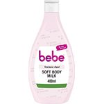 bebe Soft Body Milk (400 ml), schnell einziehende Bodylotion mit Jojobaöl & Panthenol für trockene Haut, duftet sanft, spendet 24 Stunden Feuchtigkeit