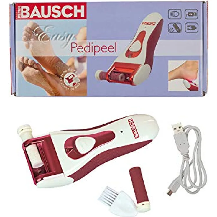 Peter Bausch 0328 - Aufladbares Hornhautschleifgerät EasyPedipeel mit ergonomischem Griff zum Entfernen von Hornhaut