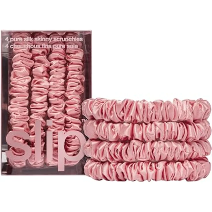 slip Skinny Hair Scrunchies, 4er Set aus 100% Seide für schonendes Haarstyling – Bild 1
