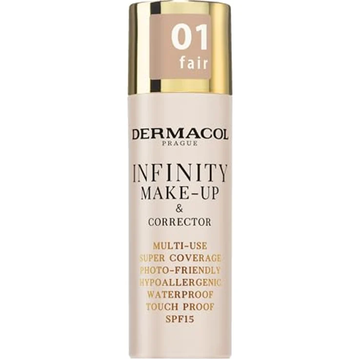 Dermacol Infinity Make-up, hochdeckend mit SPF 15, Farbton 01 Fair, 20 g – Bild 1