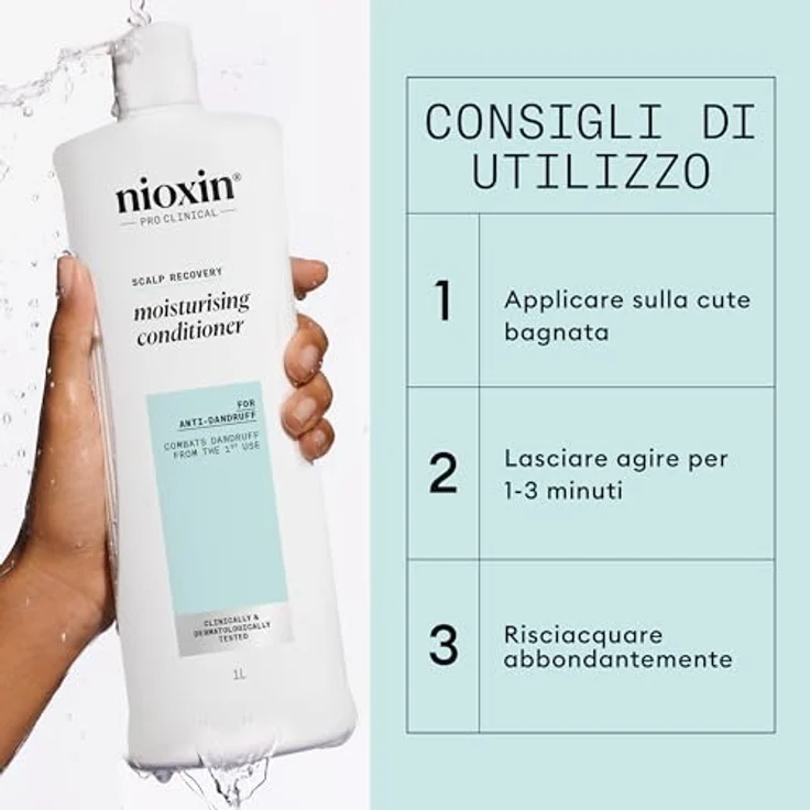 NIOXIN Scalp Recovery Moisturising Conditioner - Haarspülung gegen juckende Kopfhaut & trockene Kopfhaut – mit Aminosäuren (1 l) – Bild 5