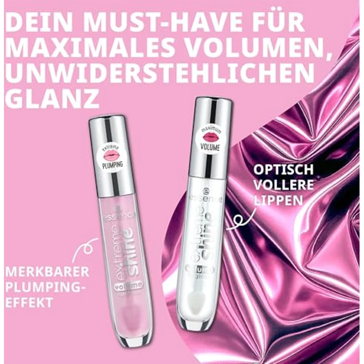 essence Extreme Shine Volume Lipgloss, glänzendes Finish, voluminöse Lippen, nicht klebrige Textur, zarte Farbe – Bild 5
