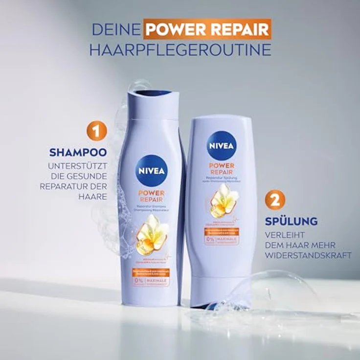 NIVEA Power Repair Reparatur Spülung, 200 ml, pflegender Conditioner mit Squalan Serum und Monoi-Öl, vegan und silikontfrei – Bild 4