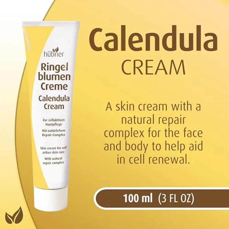 Hübner Ringelblumen Creme 100ml | Für Gesicht und Körper | Mit pflanzlichen Fetten und Ölen sowie einem natürlichen Repair-Komplex | Fördert Zellerneuerung der Haut | Ohne Lichtschutzfilter – Bild 2