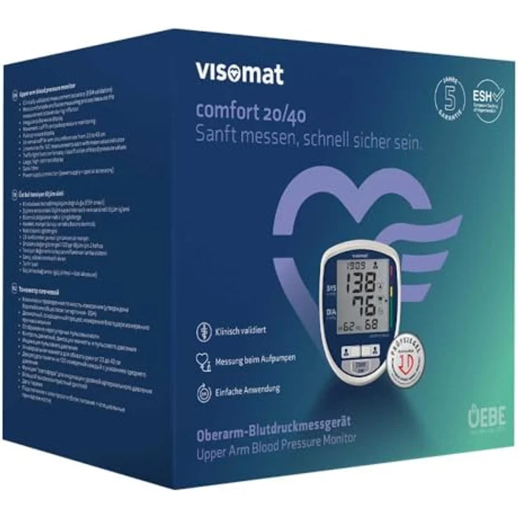 visomat comfort 20-40 - Blutdruckmessgerät Oberarm zur sanften Messung des Blutdruck schon während des Aufpumpens – Bild 2