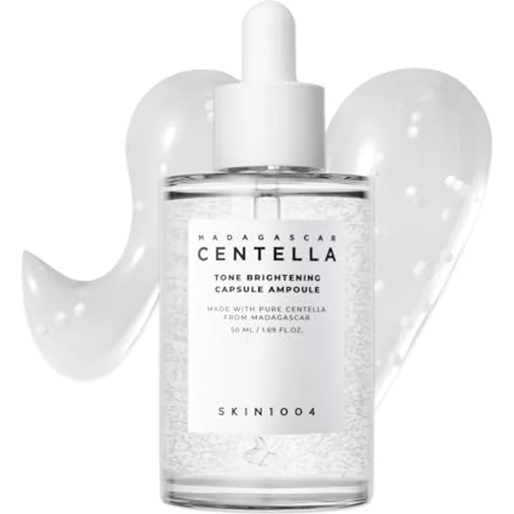 SKIN1004 Madagascar Centella Tone Brightening Capsule Ampoule, hydratisierendes Gesichtsserum für klare und glatte Haut, 50 ml
