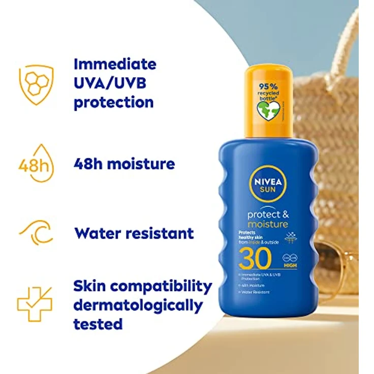 Nivea Sun Protect & Moisture feuchtigkeitsspendendes Gel zum Bräunen SPF 30 200 ml – Bild 3