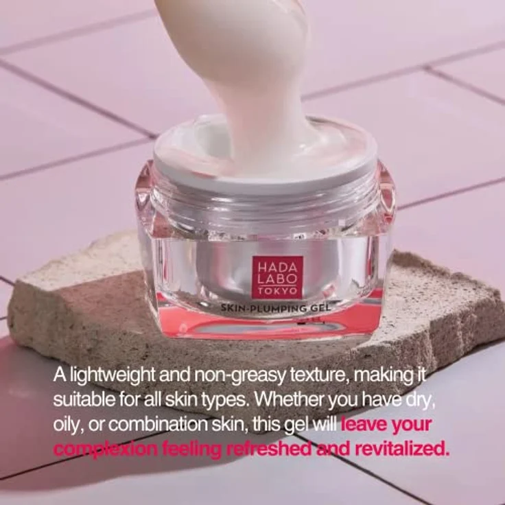 Hada Labo Tokyo White Skin Plumping Gel Gesichtscreme, Intensive Feuchtigkeit mit Hyaluronsäure für strahlende Haut, 50ml – Bild 3
