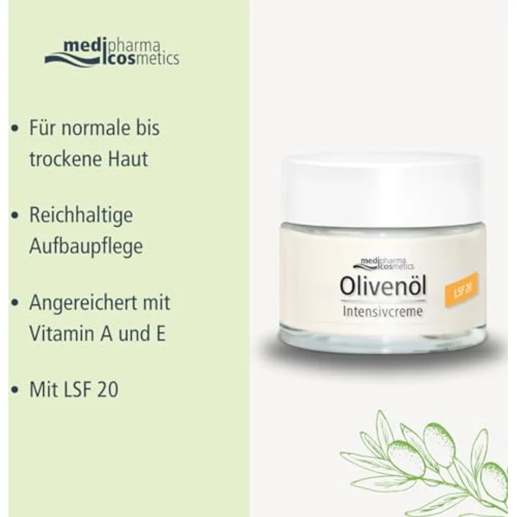 medipharma cosmetics Olivenöl Intensivcreme SPF 20 Hals & Dekolletee 50 ml mit pflegender Wirkung – Bild 3