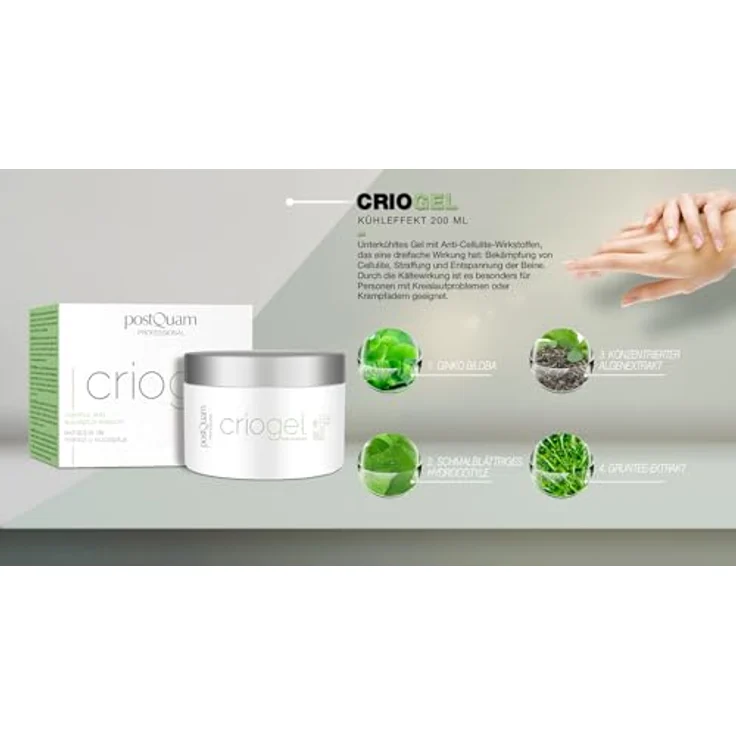 Postquam - Kühlendes Anti-Cellulite Gel bekämpft Cellulite kräftigt und entspannt die Beine 200 ml – Bild 3