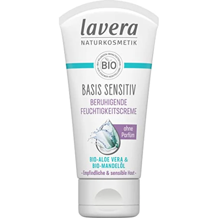 lavera basis sensitiv Beruhigende Feuchtigkeitscreme - Naturkosmetik - vegan - Bio-Aloe Vera & Bio-Mandelöl - feuchtigkeitsspendend - Tagescreme - ohne Parfüm - PETA-zertifiziert - 1 x 50 ml – Bild 3