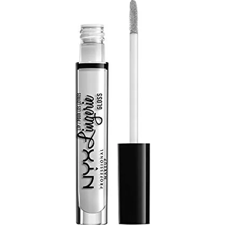 NYX PROFESSIONAL MAKEUP Lipgloss - Lip Lingerie Gloss, schimmernder Nude Gloss für unwiderstehlich volle Lippen, 3,4 ml, Clear 01