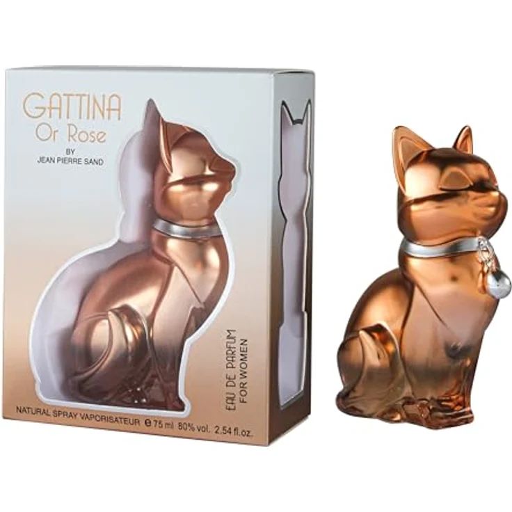 Jean-Pierre Sand Gattina Eau de Parfum, 75ml - Damenparfum im Katzen-Flakon (Rose) – Bild 1