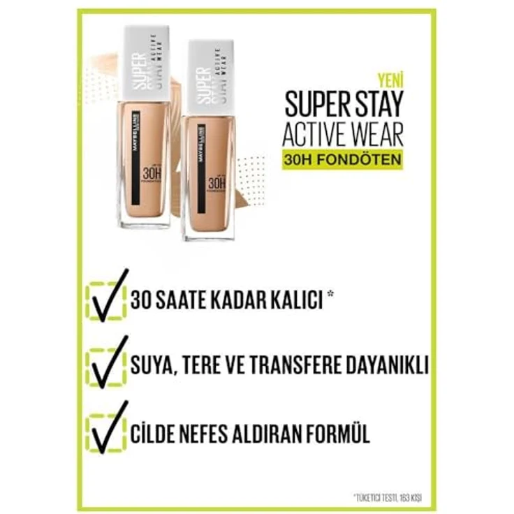 Maybelline Teint Make-up Superstay activewear 30h Foundation #21-nude beige 30 ml – Bild 4