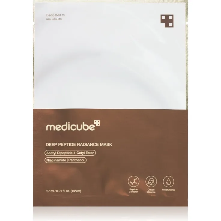 Medicube Deep Peptide Radiance Mask, feuchtigkeitsspendende Tuchmaske zur Verbesserung der Hautelastizität, 27 ml