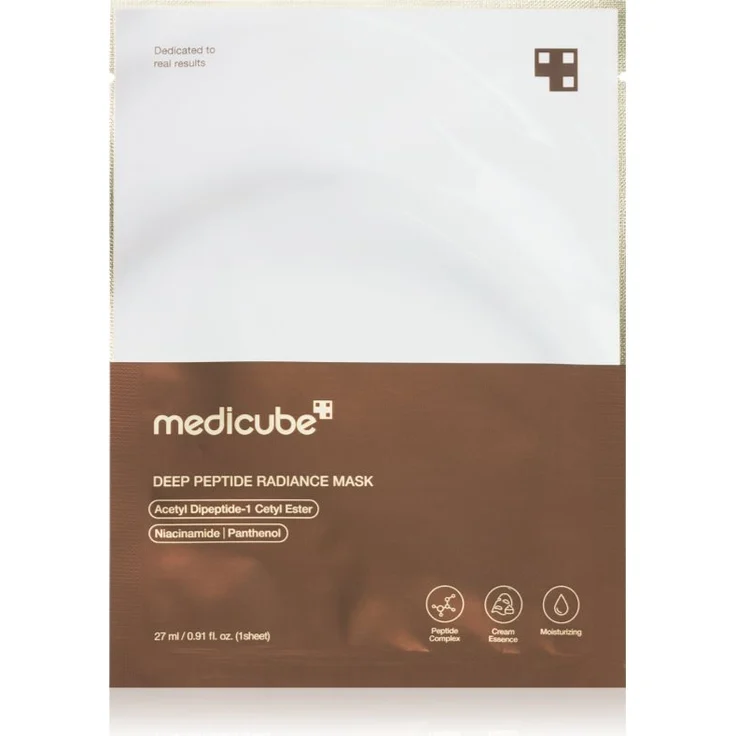 Medicube Deep Peptide Radiance Mask, feuchtigkeitsspendende Tuchmaske zur Verbesserung der Hautelastizität, 27 ml