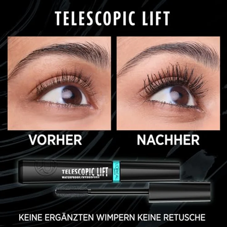 L’Oréal Paris Telescopic Lift Mascara, wasserfest für mehr Volumen und lange Wimpern, 9,9 ml – Bild 3