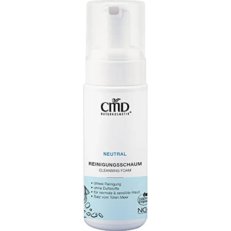 CMD Naturkosmetik Neutral Reinigungsschaum, Cleansing Foam 150 ml, ölfrei, ohne Alkohol und Duftstoffe