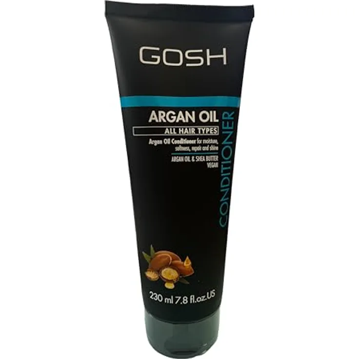 GOSH Hair Conditioner ARGAN OIL, 230 ml, für alle Haartypen, vegan, mit Arganöl und Sheabutter, nährend und stärkend