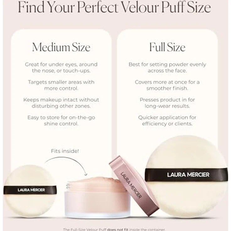 Laura Mercier Velour Puff Medium, Make-up-Zubehör für Damen, 1 ct – Bild 3