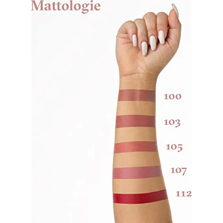 Paese Mattologie Lippenstift, Matte Lippenfarbe 105 Pfirsich Nackt, 4,3 g mit pflegenden Vitaminen – Bild 4