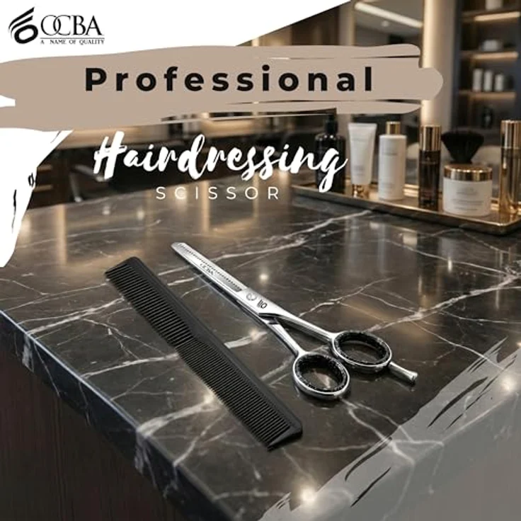 OCBA Friseurschere, 6 Zoll Edelstahl Haarschneideschere, Professionelle Friseurschere mit ergonomischem Design und extrem scharfen Klingen – Bild 2