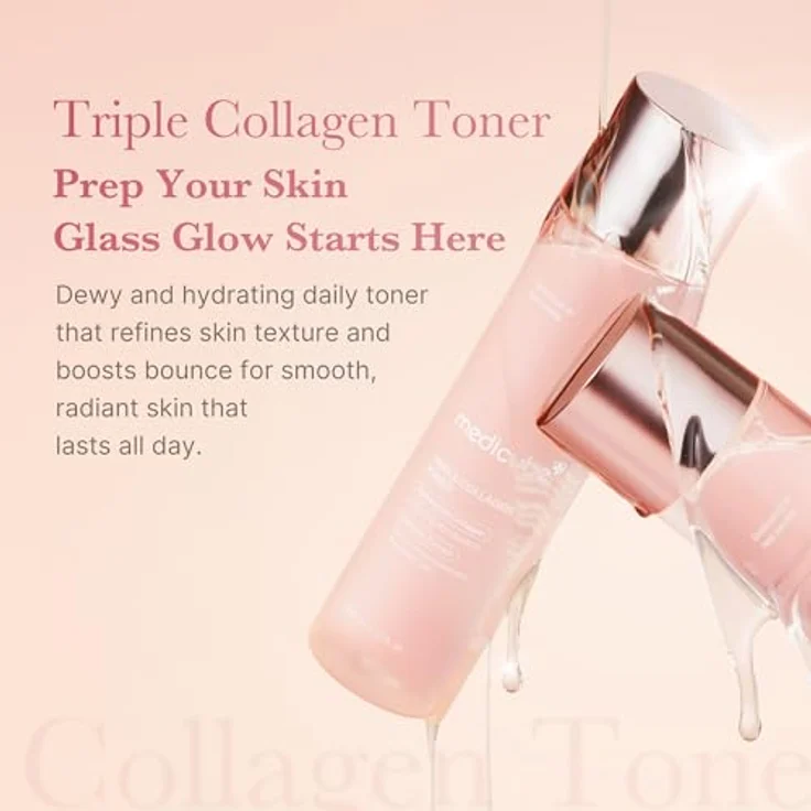 medicube Triple Collagen Toner - Hydrolyzed, Atelo. & Soluble Collagen für tiefe Hydration & pralle Haut, schnell einziehende Formel für den ganzen Tag, Korean Skincare (140ml) – Bild 2