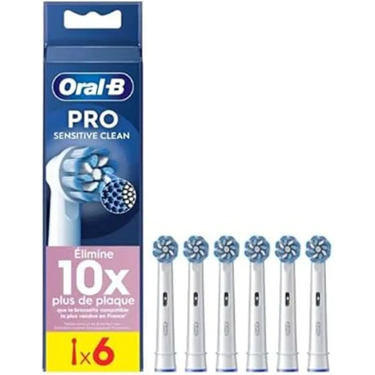 Oral-B Sensitive Clean Pro, Bürstenköpfe mit weichen Borsten, 6er Pack für empfindliche Zähne und Zahnfleisch