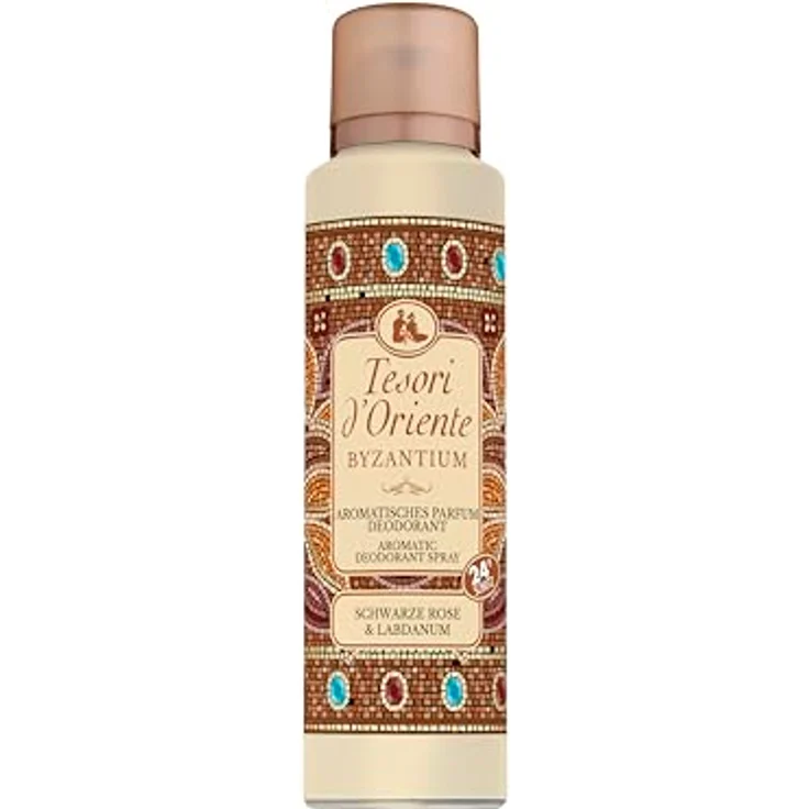 Tesori d'Oriente Parfum Deodorant 'Byzantium', 150 ml, mit schwarzer Rose & Labdanum, 24 h Schutz, Wellness-Ritual für Körper & Sinne – Bild 1