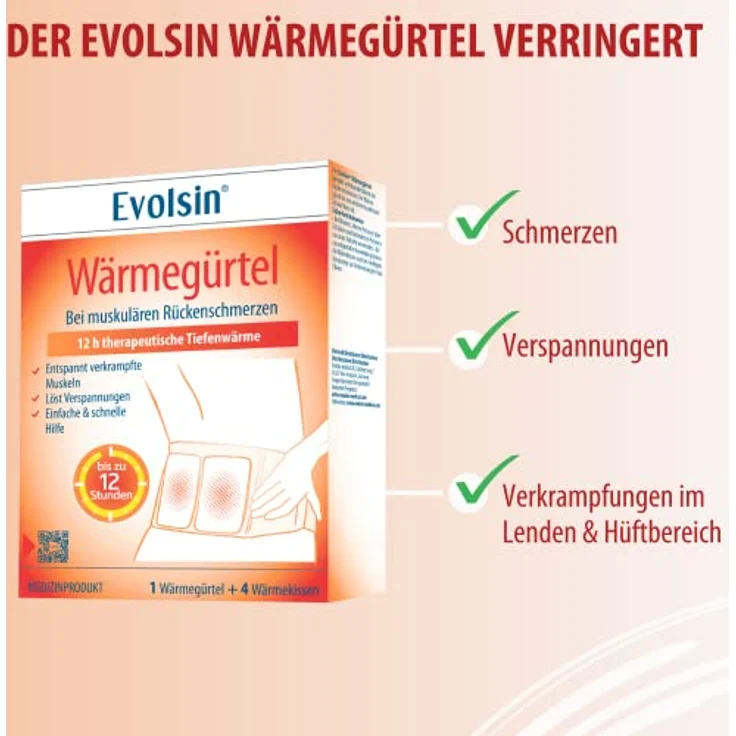 Evolsin® Wärmegürtel - therapeutische Tiefenwärme bei Rückenschmerzen, 4-tlg. – Bild 4