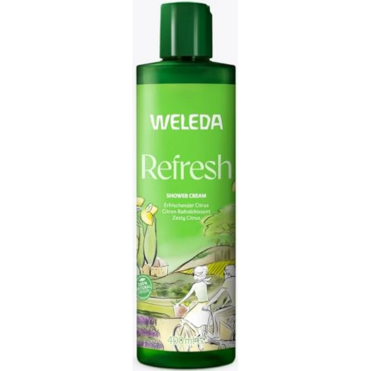WELEDA Bio Refresh XL Duschgel vegan - Citrus Duschseife mit Zitrone / Orange Duft, 400ml - Natürliche Hautpflege zur sanften Reinigung & Pflege – Bild 1