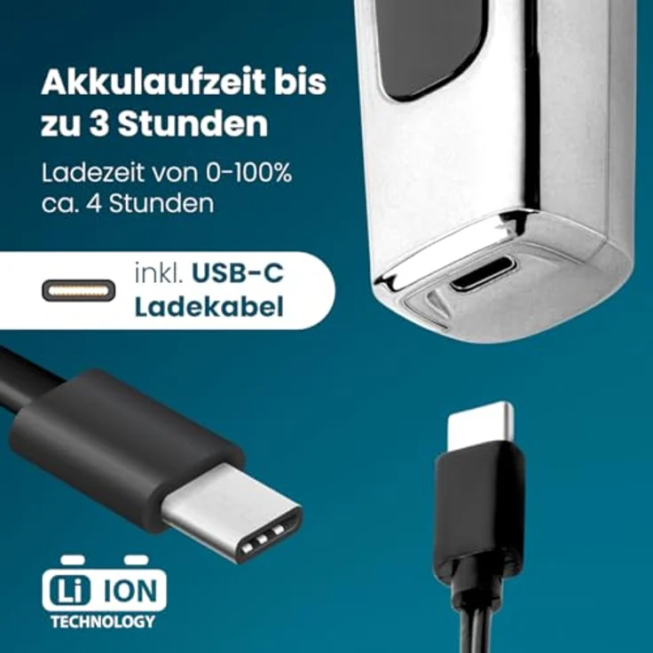 ProfiCare® Haarschneidemaschine PC HSMR 3143, 3-12mm Schnittlängen, 5 Edelstahl-Scherköpfe, bis zu 3 Std. Akkulaufzeit, inkl. Barttrimmer und Zubehör – Bild 3